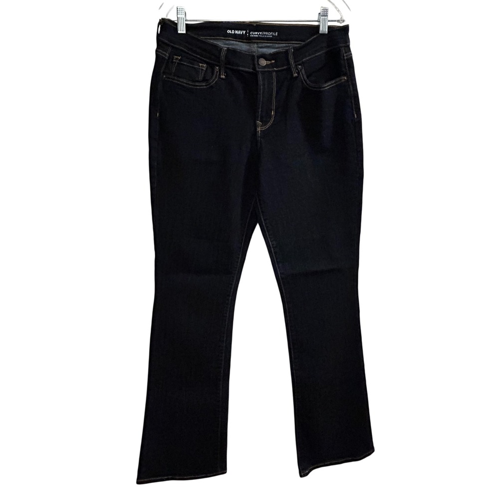 Old Navy Curvy Profile Mid Rise Bootcut Dark‎ Wash Denim Jeans Size 10 Regular